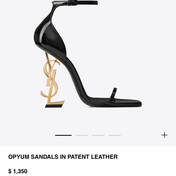 Saint Laurent black patent leather sandals - Picture 1 of 13
